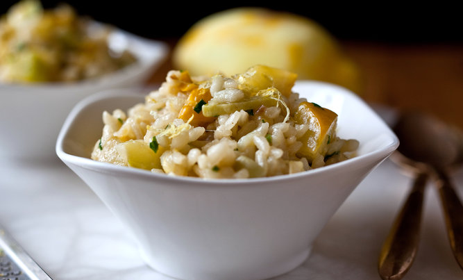 this picture shows the perfect risotto in a bowl